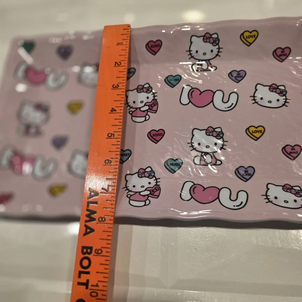 HELLO KITTY Pink Hearts Large Melamine Serving Tray BRAND NEW